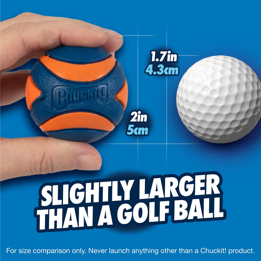 Chuckit! Ultra Squeaker Ball closeup squeaker stimulates interactive play during fetch