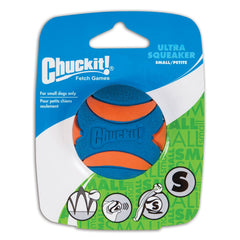 Chuckit! Ultra Squeaker Ball Small front view for energetic fetch
