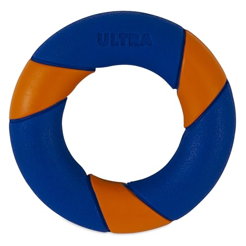 Chuckit Ultra Squeaker Ring's bright colors help locate it in snow