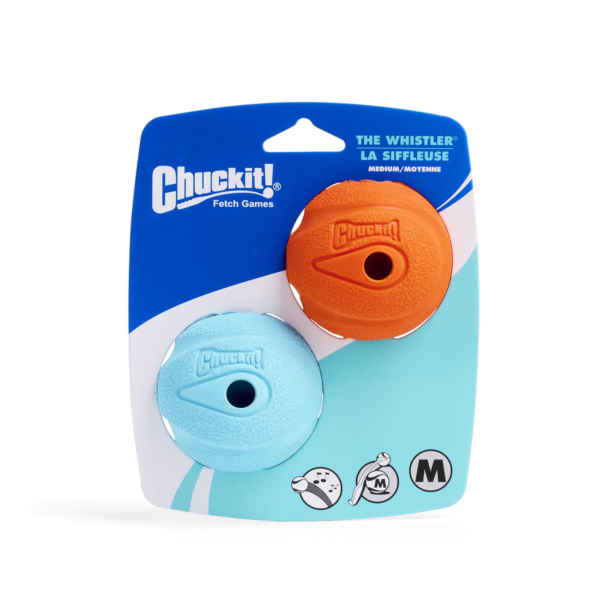 Chuckit! Whistler Ball four sound holes enabling whistling during launcher throws