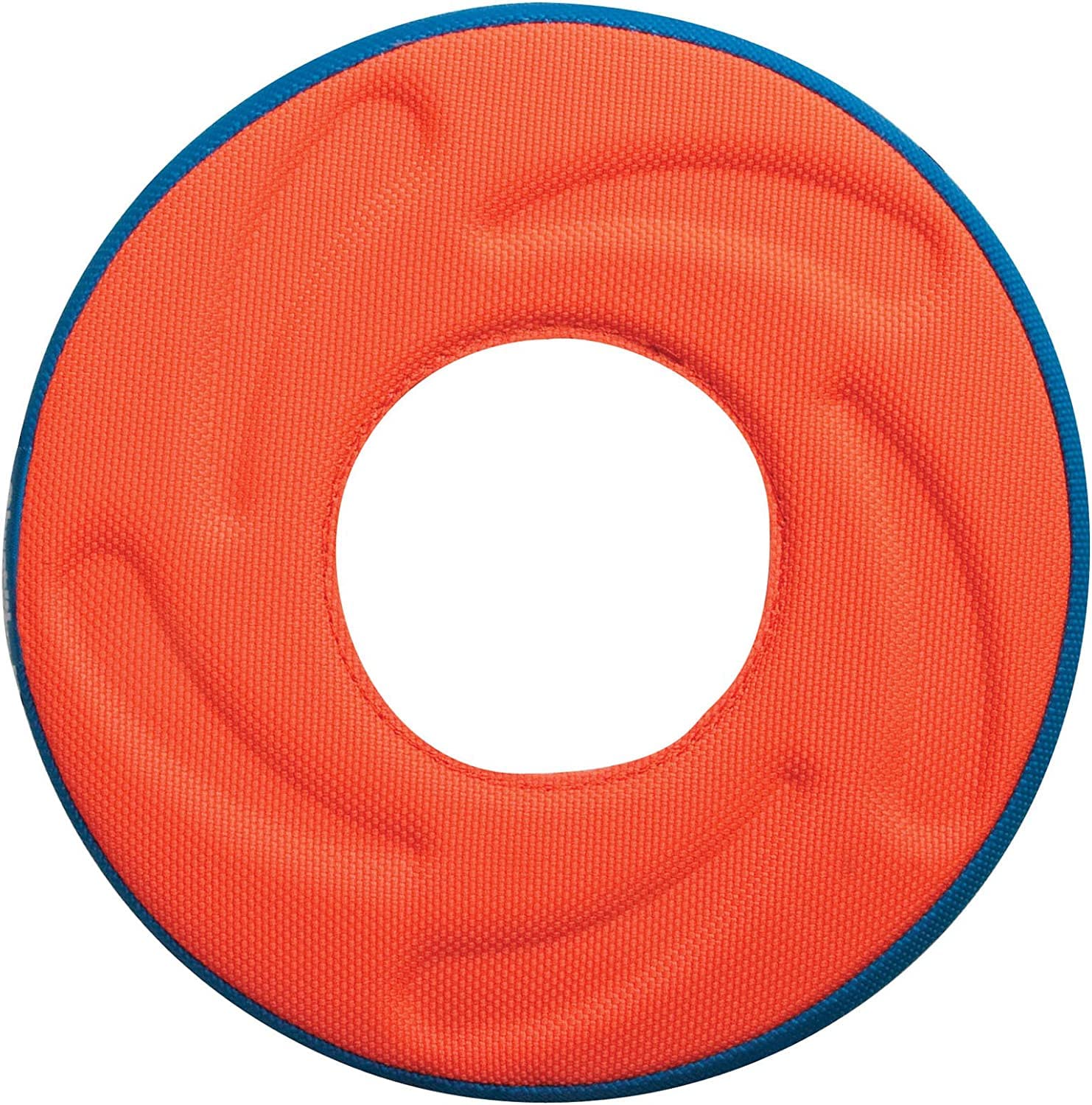 Chuckit Zipflight Amphibious Flying Ring easy on mouth design demonstrated in close up