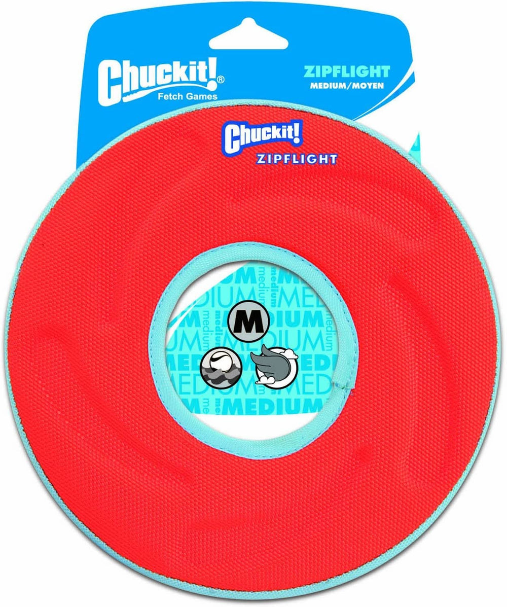 Chuckit Zipflight Amphibious Flying Ring soft rugged texture closeup emphasizes comfortable mouth contact