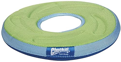 Chuckit Zipflight Amphibious Flying Ring water dock closeup highlights unsinkable water play