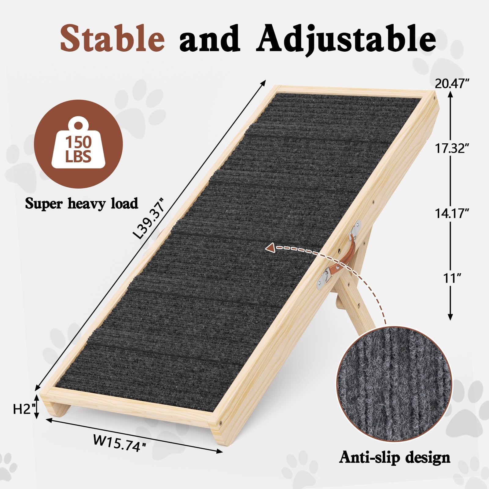 Chuiendi dog ramp folded compact storage demonstrates easy portability for home use.