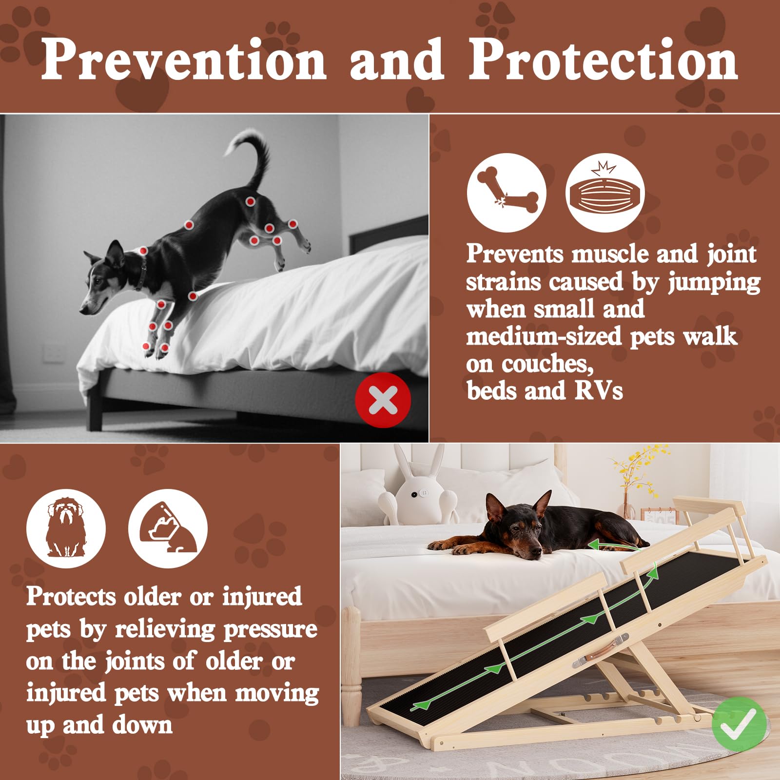 Chuiendi dog ramp load-bearing-250lbs handles active, large pets with confidence.