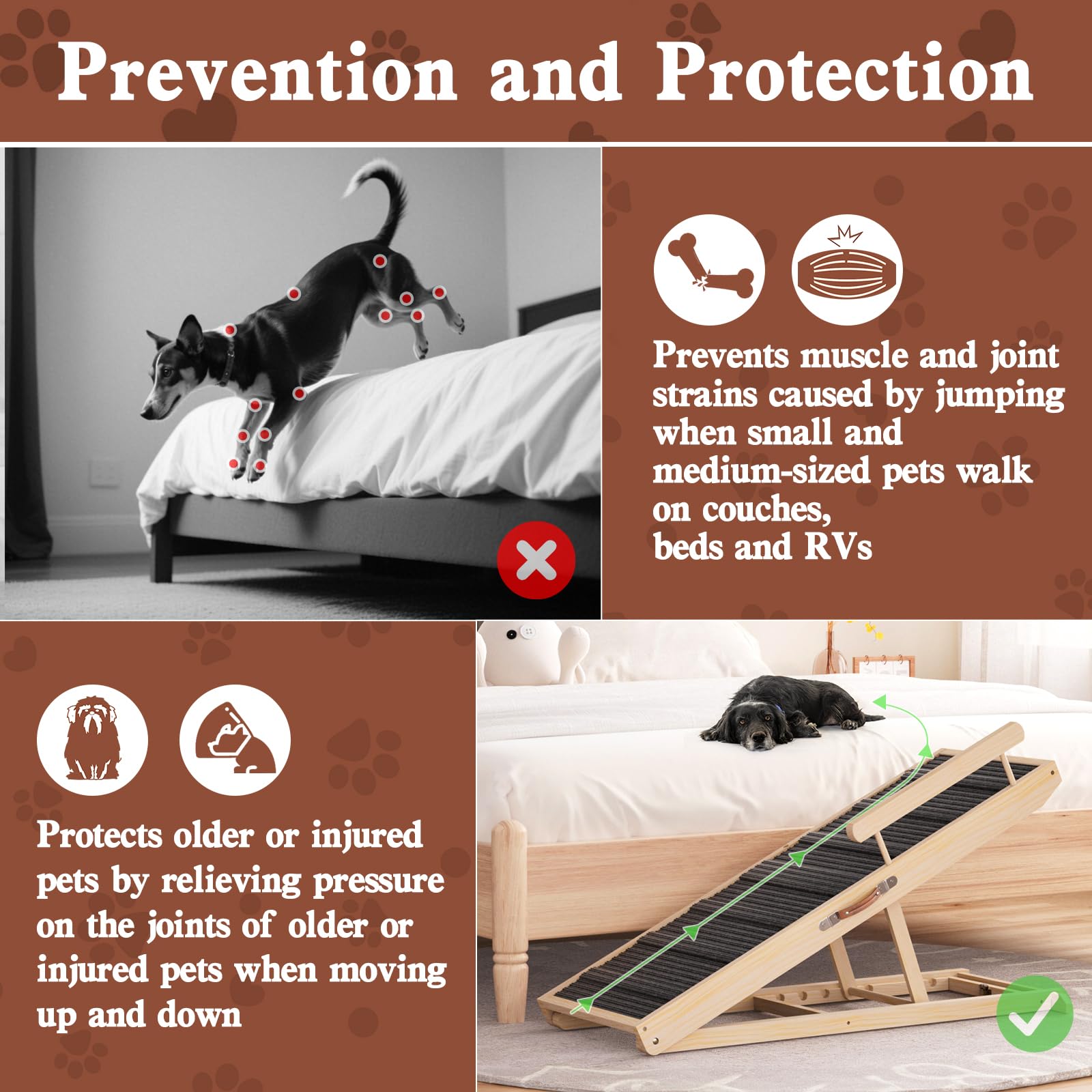 Chuiendi dog ramp safety-rails-side features guardrails for safety