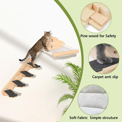 Chuiendi pine wood shelves showcase sturdy, natural cat furniture for daily relaxation.