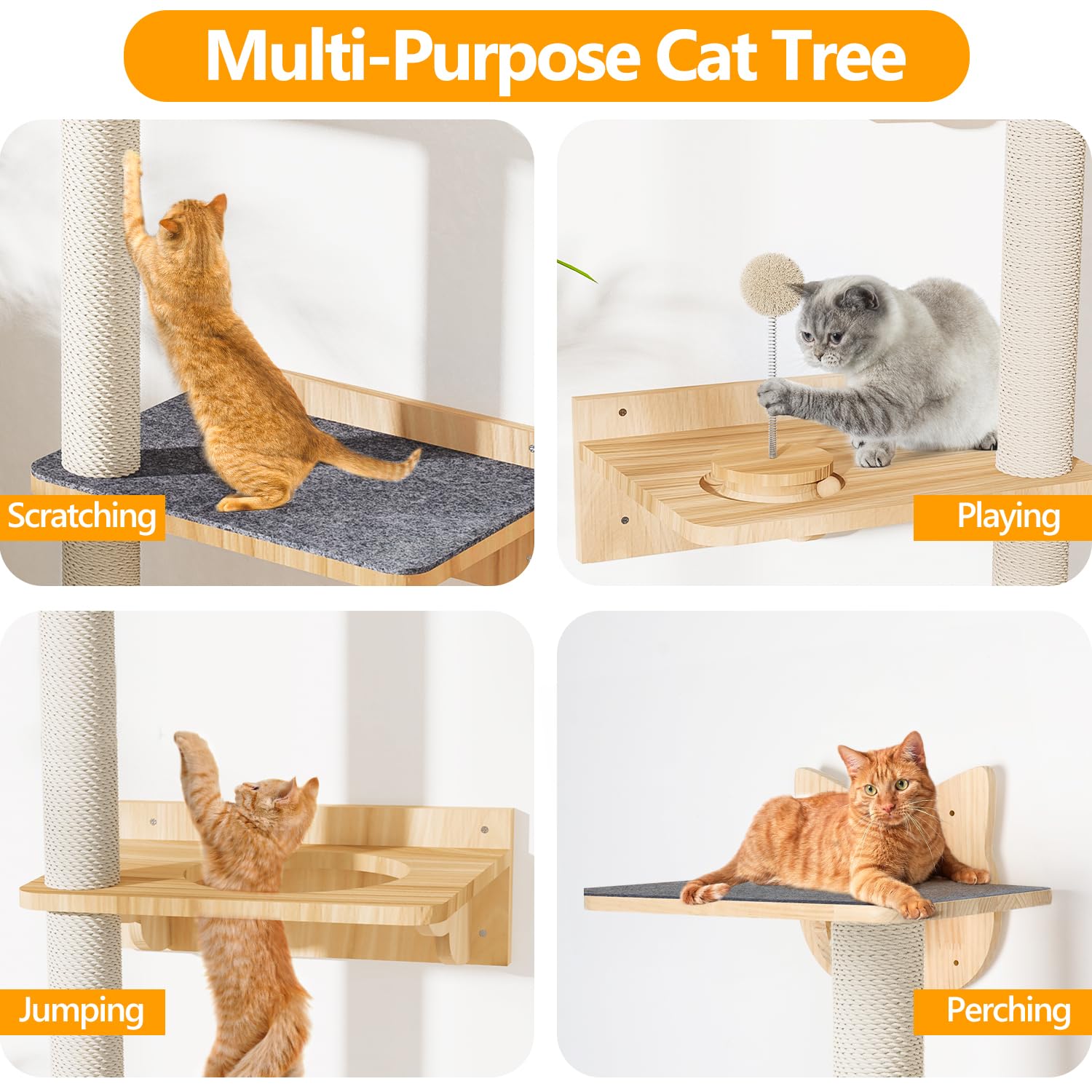 Chuiendi wood track toy ball adds interactive play for indoor cats.