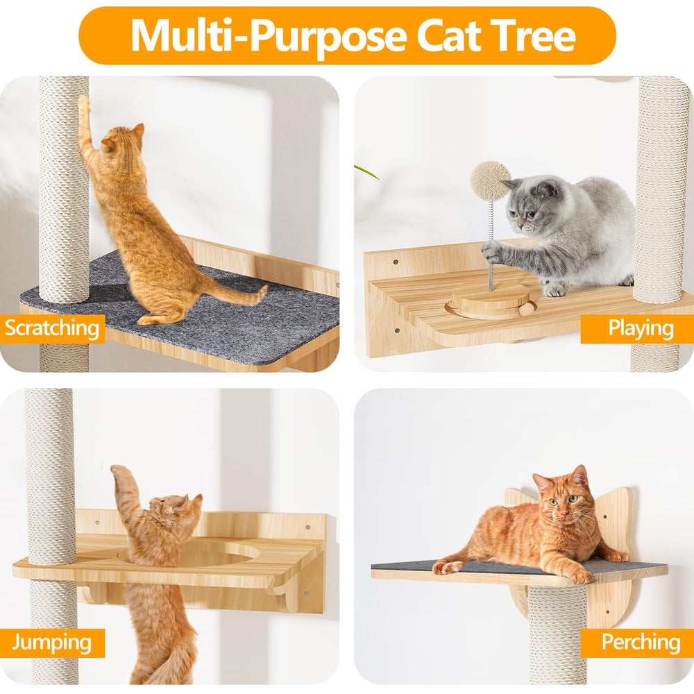 Chuiendi wood track toy ball adds interactive play for indoor cats.