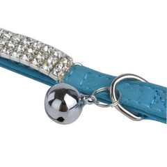 CHUKCHI Diamante blue collar with bell detail adds charm and alerting.