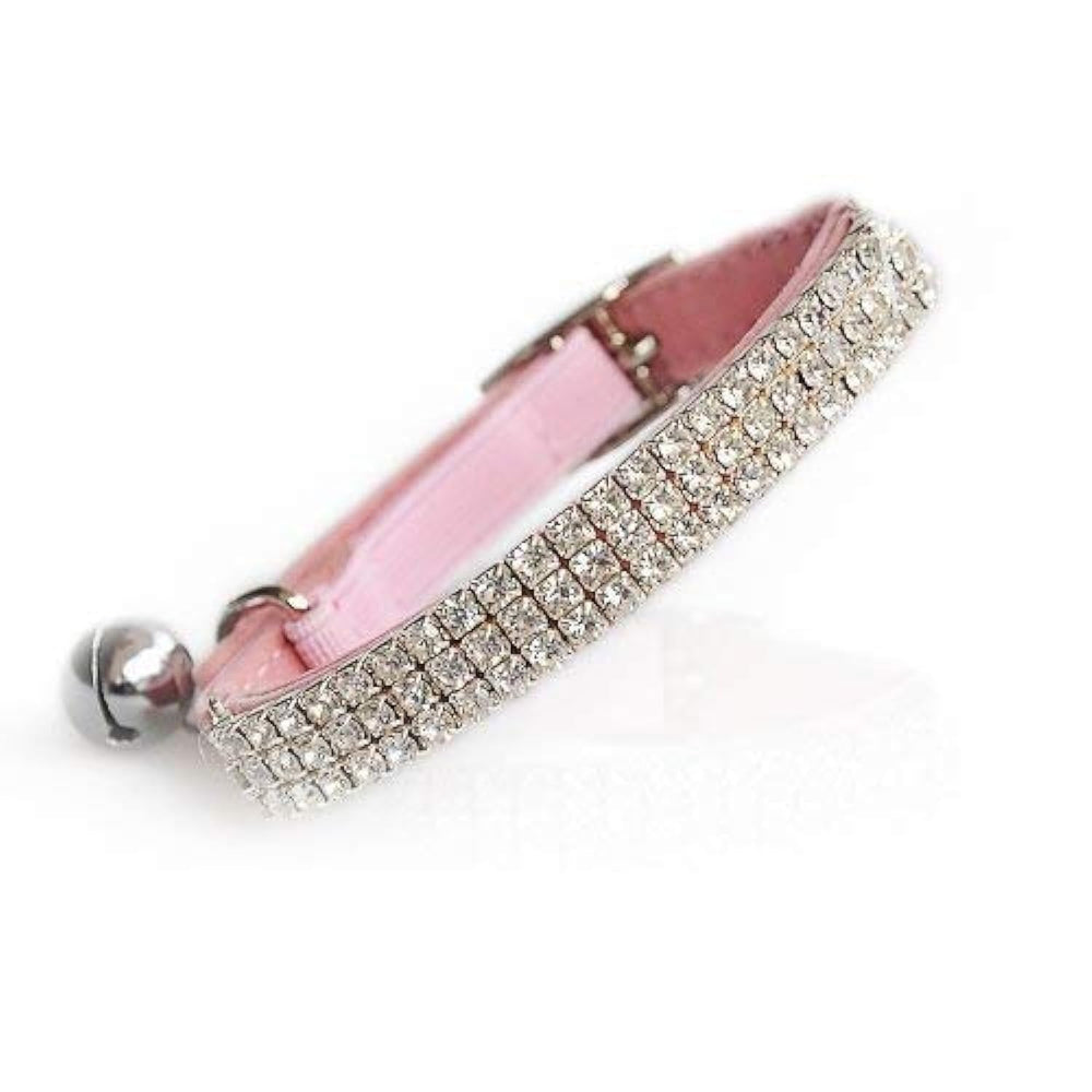 CHUKCHI soft velvet collar pink-diamante close-up sparkle for daily wear