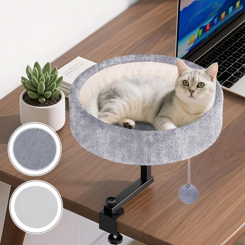 Chumajor cat desk bed with 360-degree rotation for flexible desk-side lounging