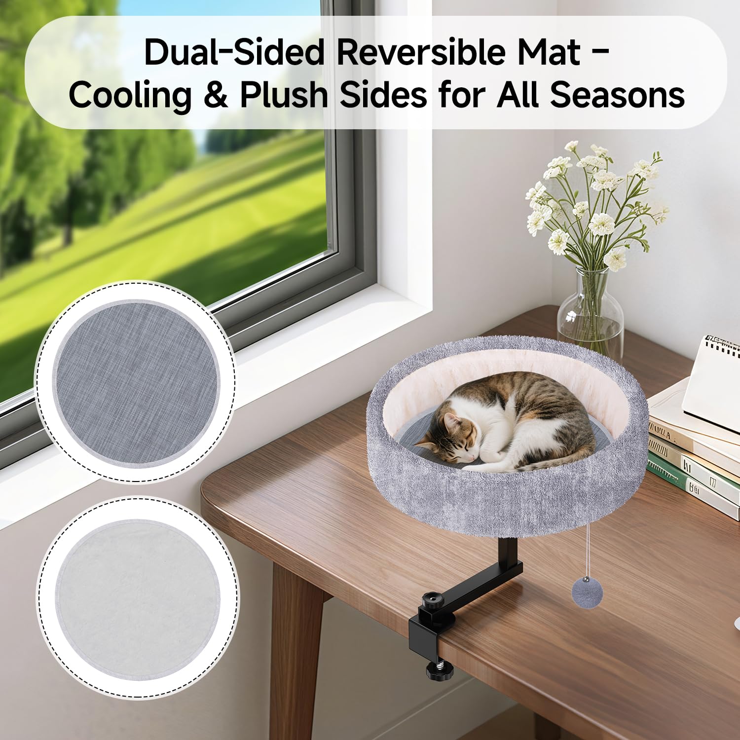 Chumajor cat desk bed soft faux fur cover provides cozy warmth