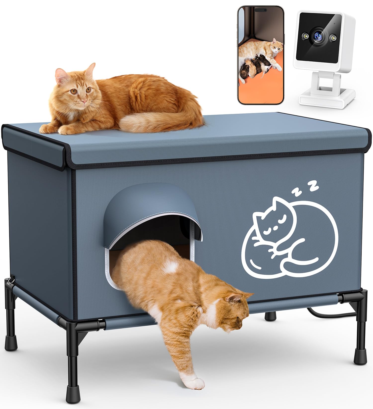 Chumajor versatile cat house suitable for porches, garages, barns.