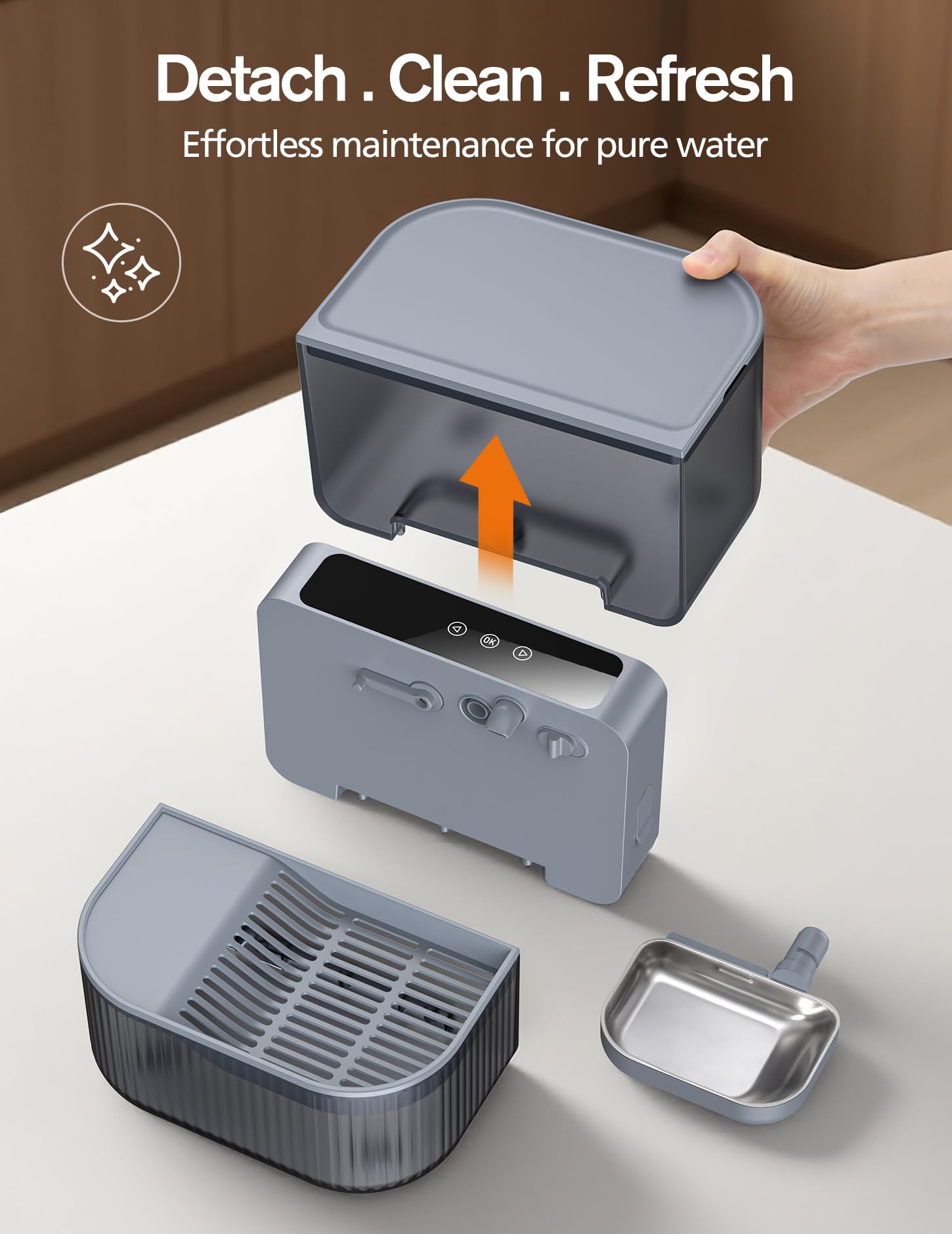 Chumajor removable stainless steel bowl is easy to clean and sanitize