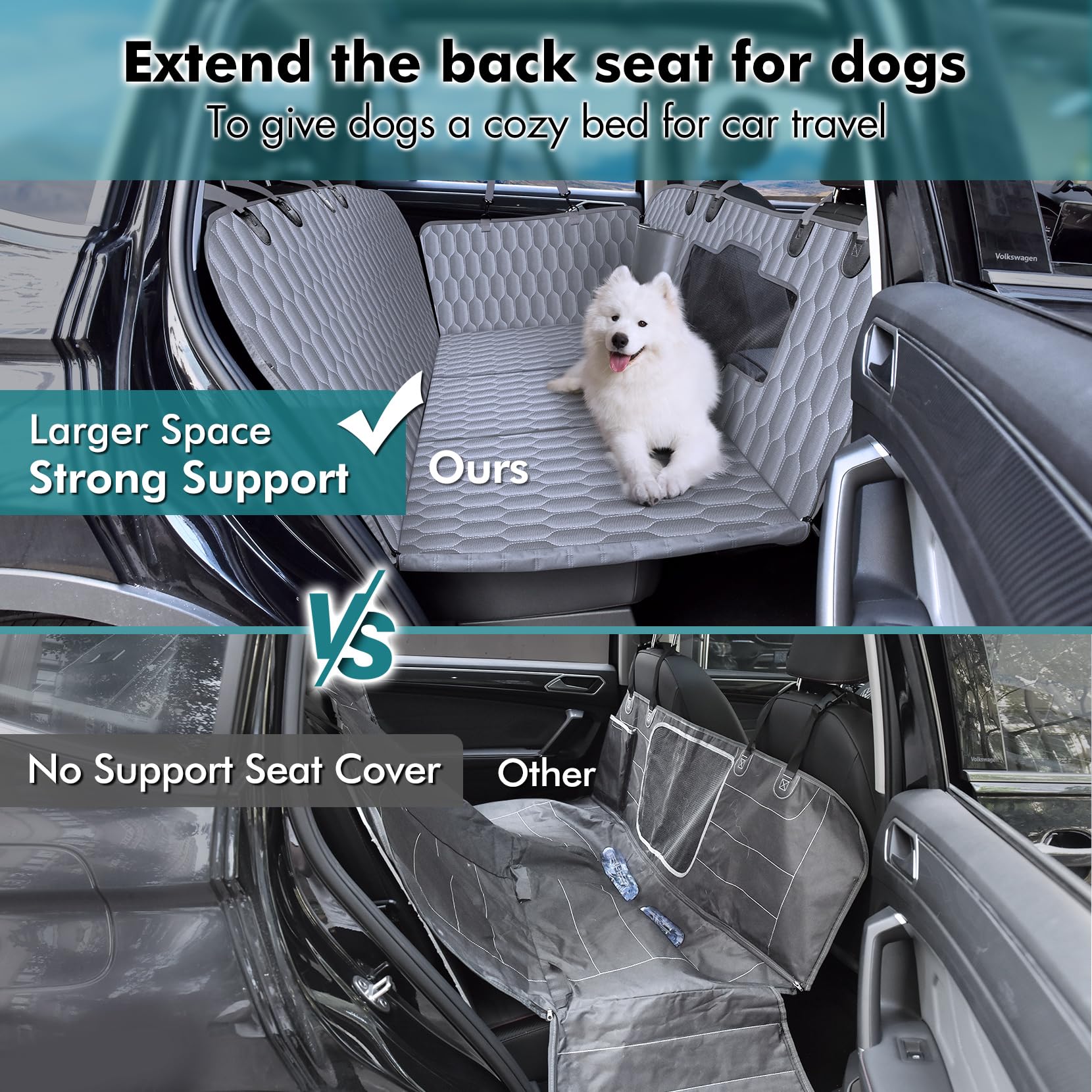 Chumajor waterproof dog hammock protects seats from dirt and hair
