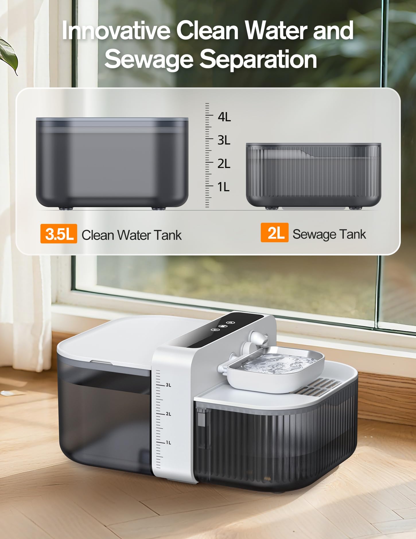 Chumajor whisper-quiet operation image ensures peaceful hydration for pets and owners.