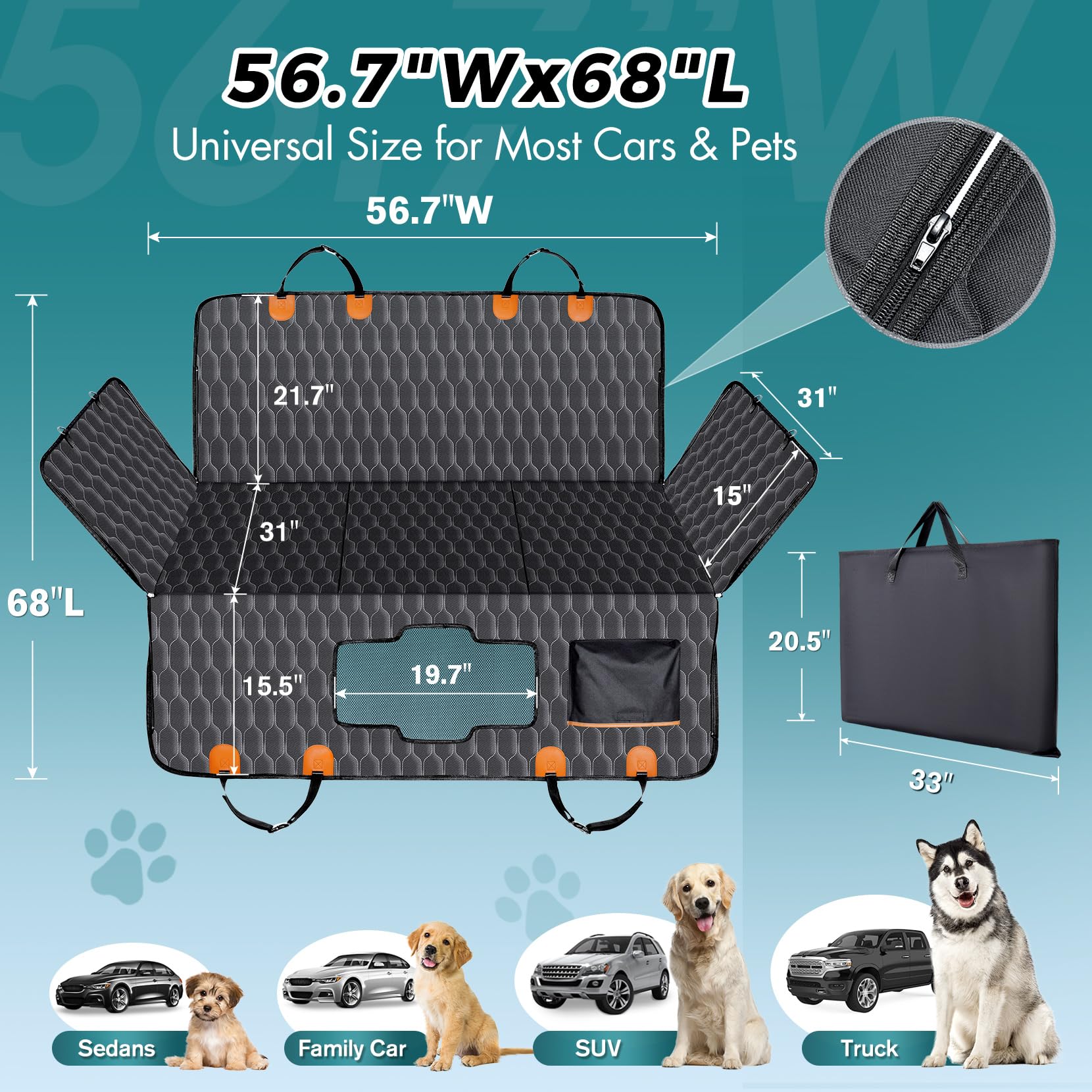 Chumajor XL breathable-mesh-window improves airflow and eases dog anxiety during travel.