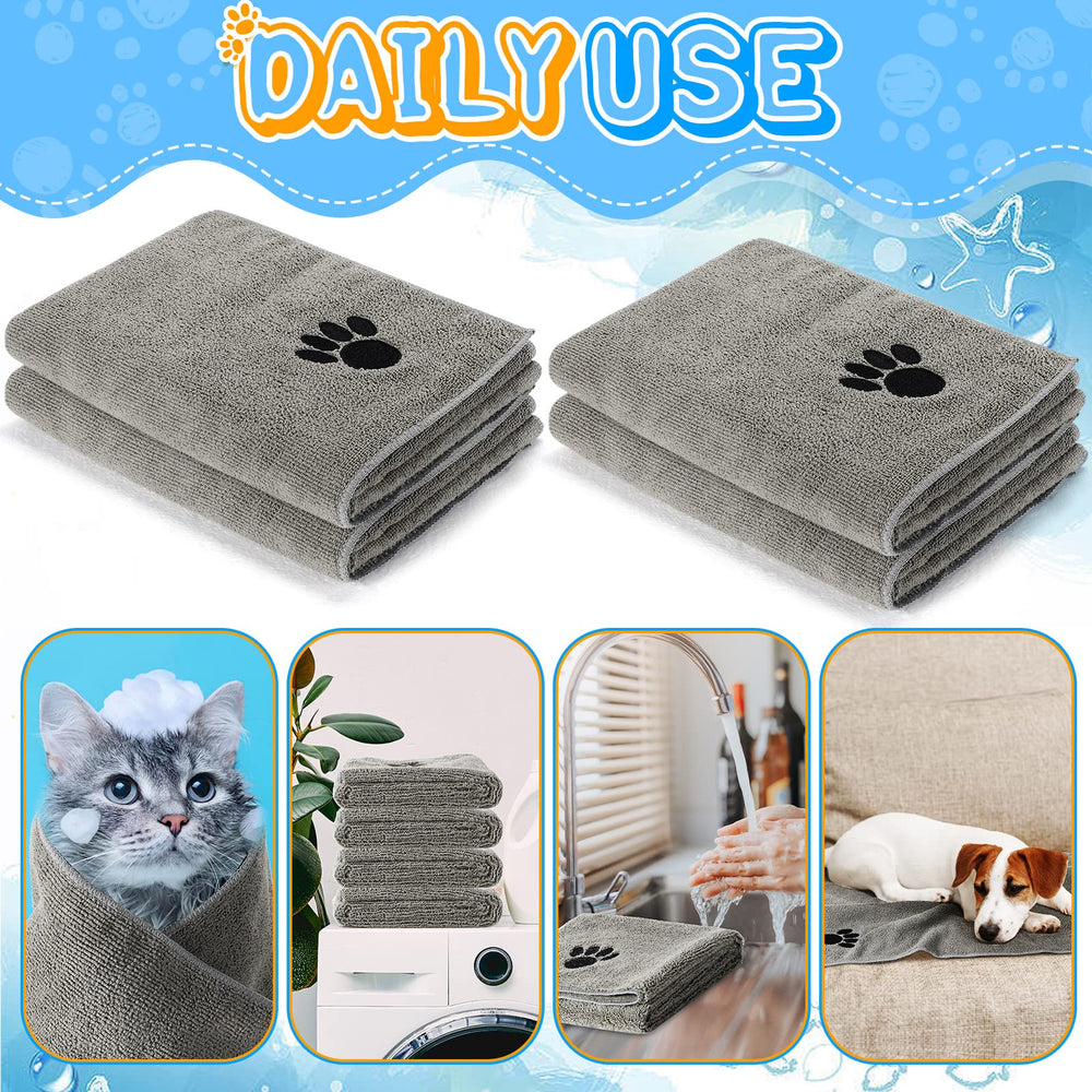 Chumia 4pack dog towels washable and reusable for easy care.