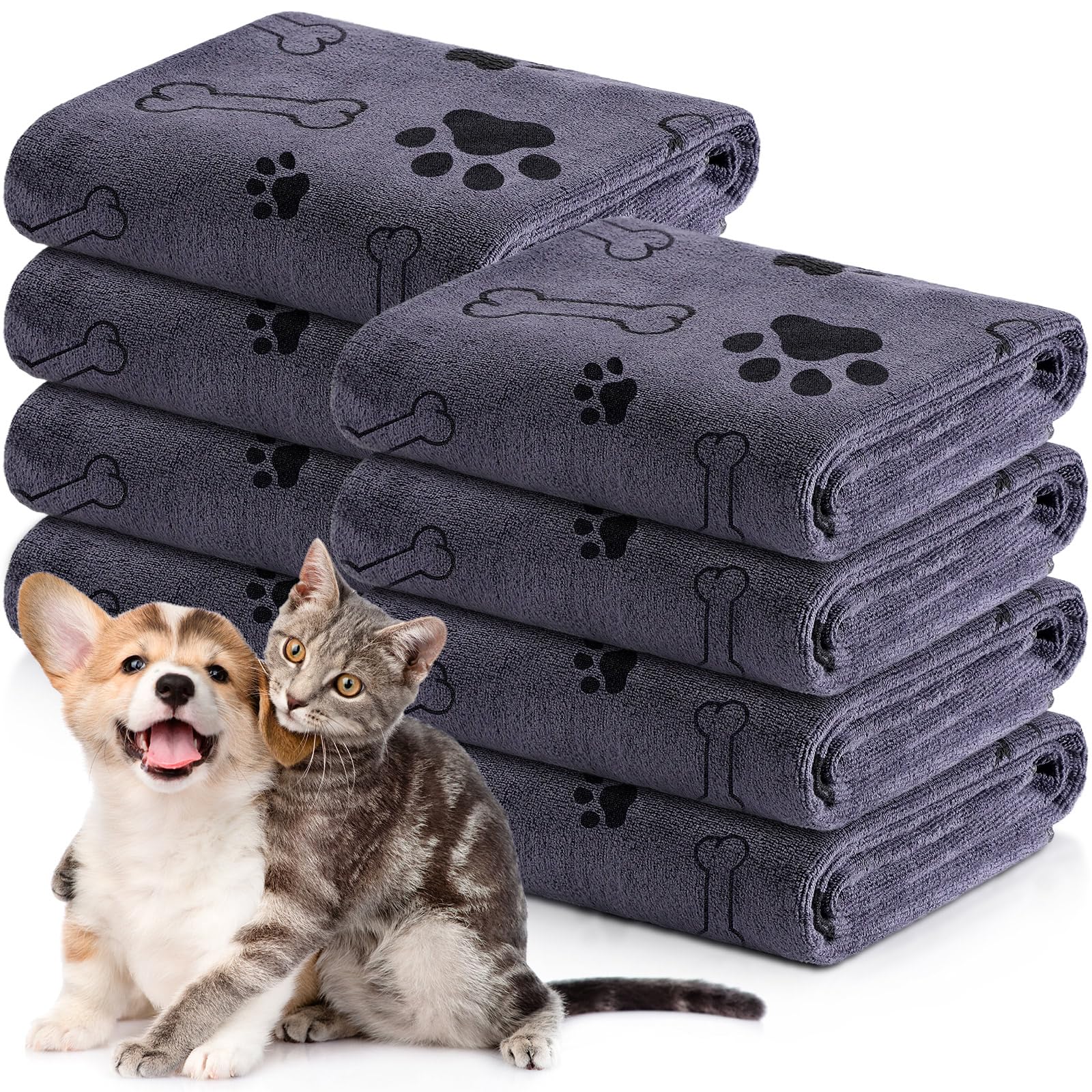 Chumia 8-pcs dog towels packaging shows organized bundle for easy grooming prep.