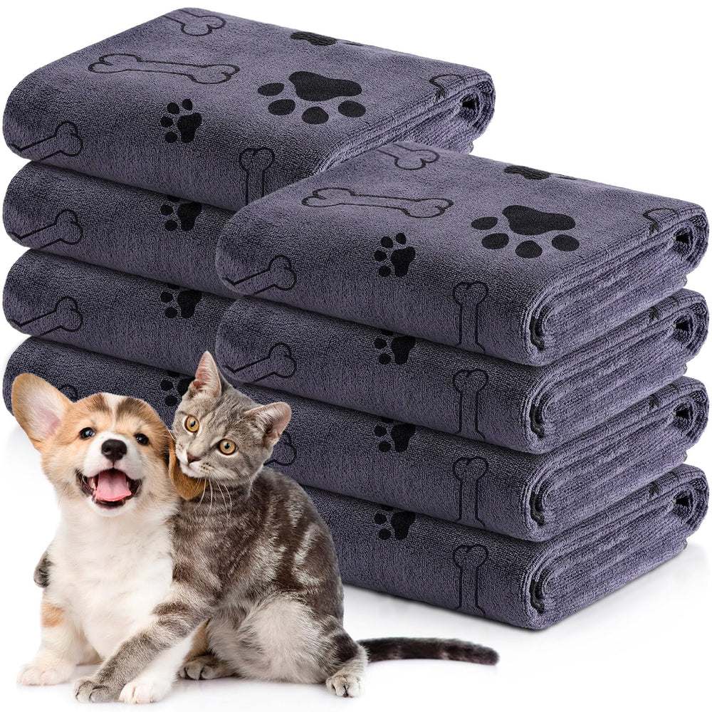 Chumia 8-pcs dog towels packaging shows organized bundle for easy grooming prep.