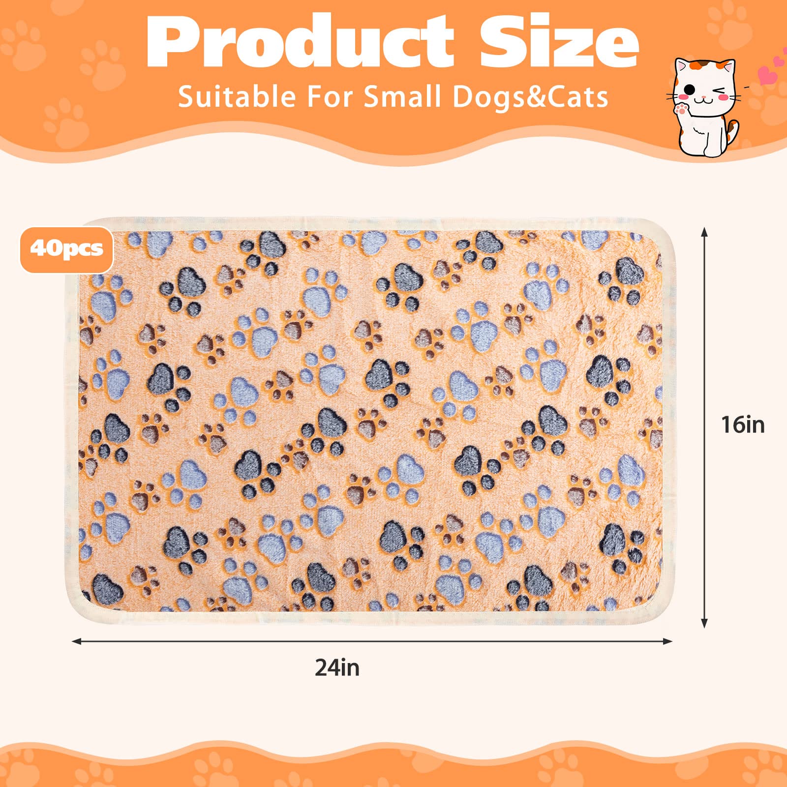 Chumia paw-pattern white blankets offer soft warmth for small pets