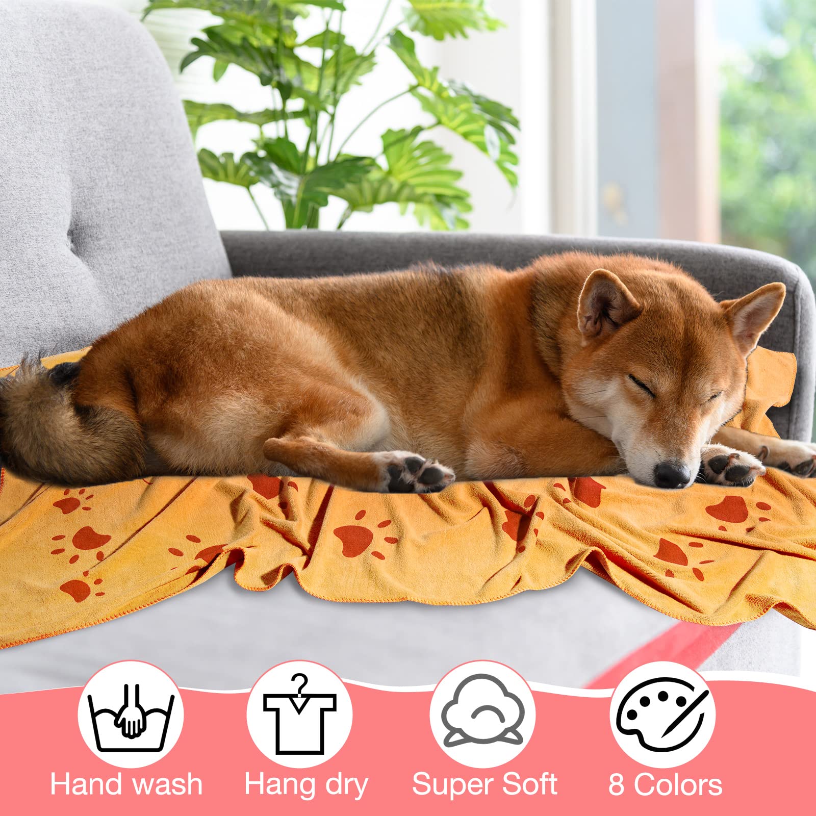 Chumia towel protects sofa and furniture during pet drying.