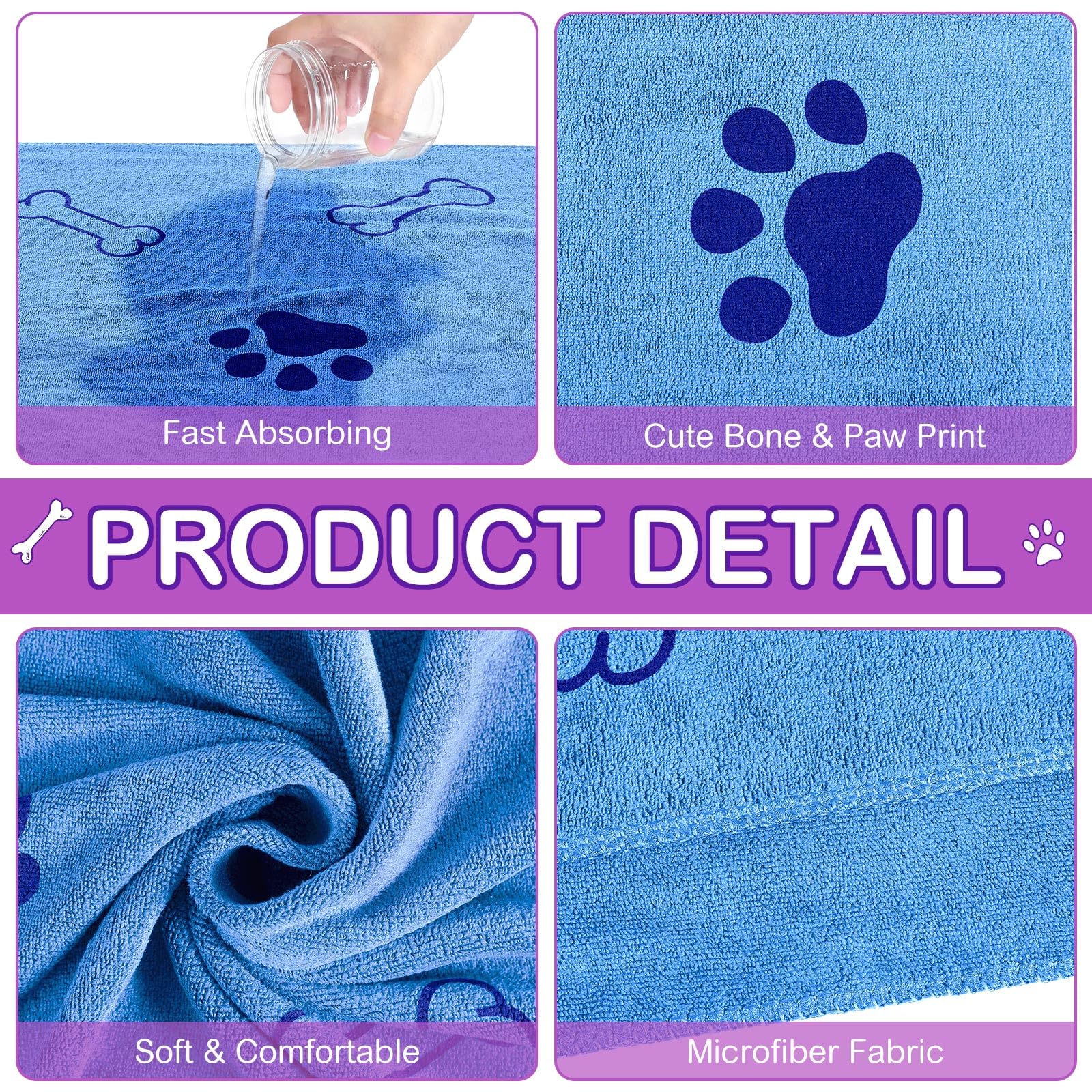 Chumia paw-print towel design showcases pet-friendly style during grooming.