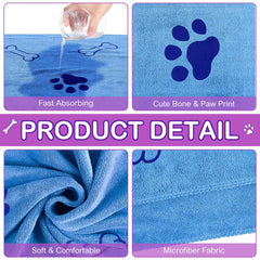 Chumia paw-print towel design showcases pet-friendly style during grooming.