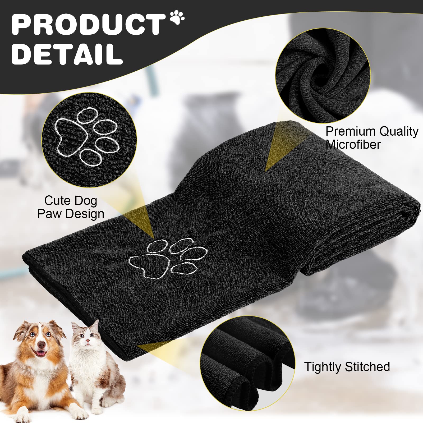 Chumia dog towels 16x32-inch size for full-body drying