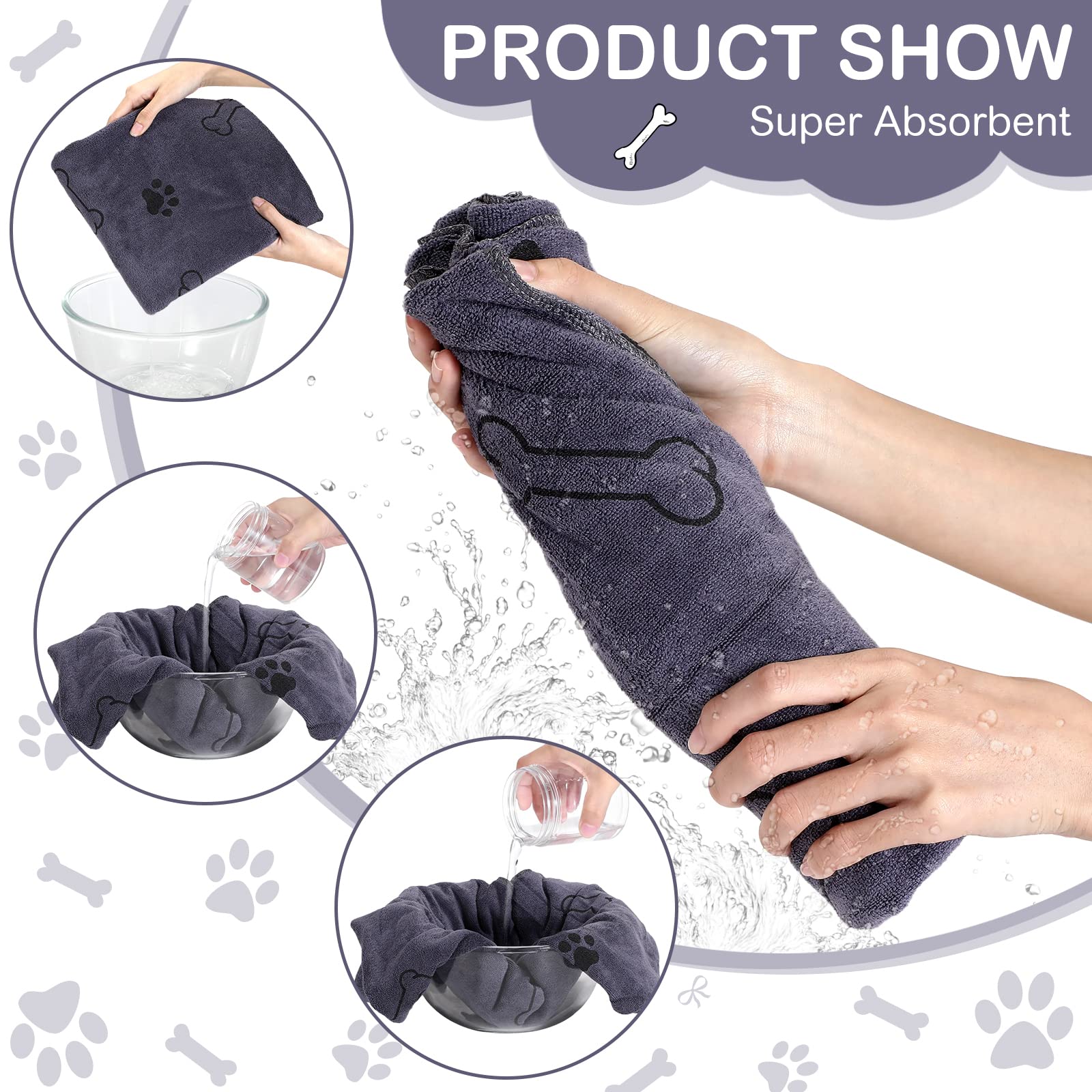 Chumia dog towels measure 40x24 inches for medium pets
