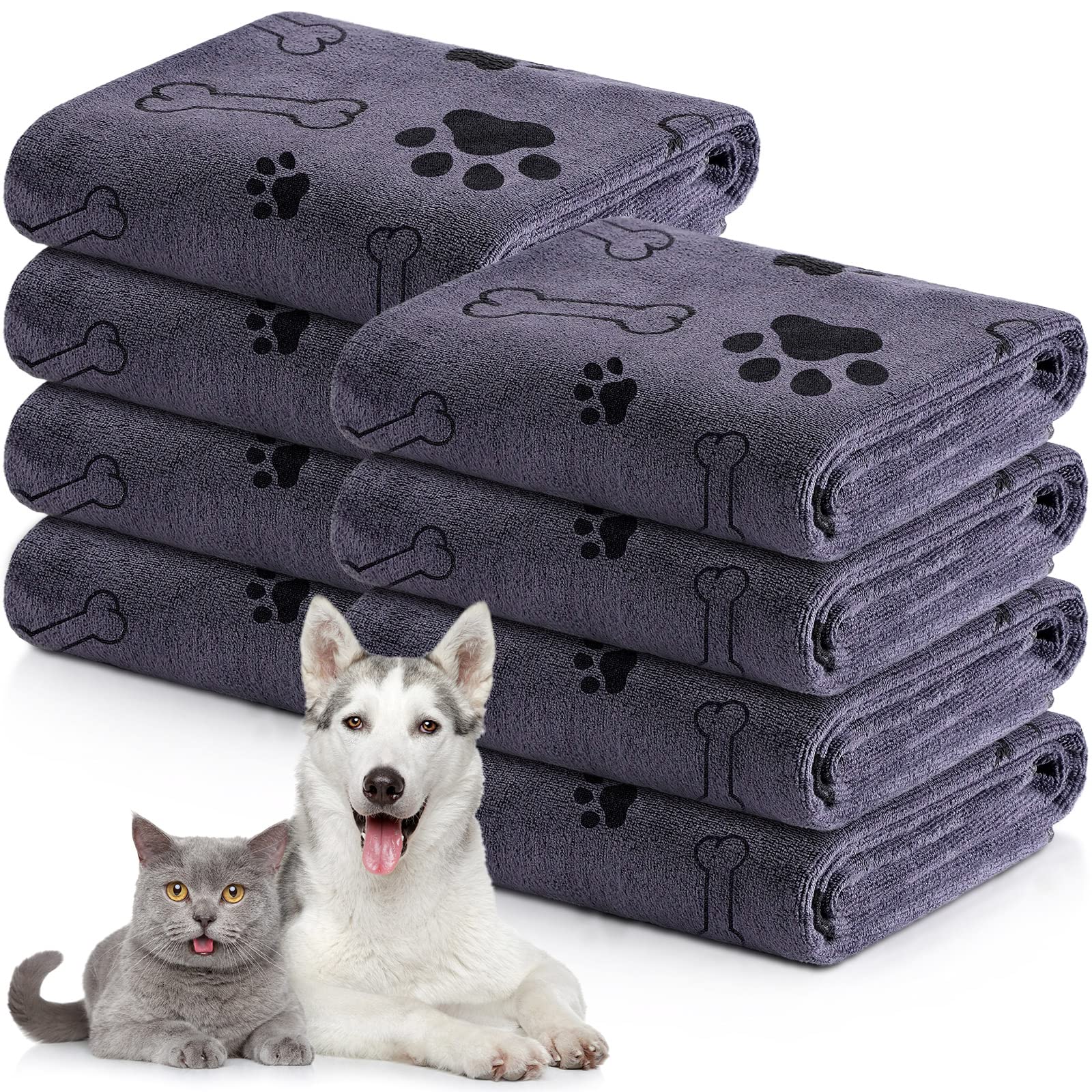Chumia 8-pcs dog towels set packaged for convenient bath routine