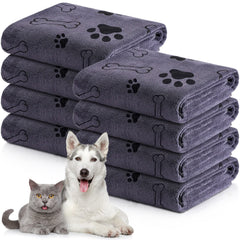 Chumia 8-pcs dog towels set packaged for convenient bath routine