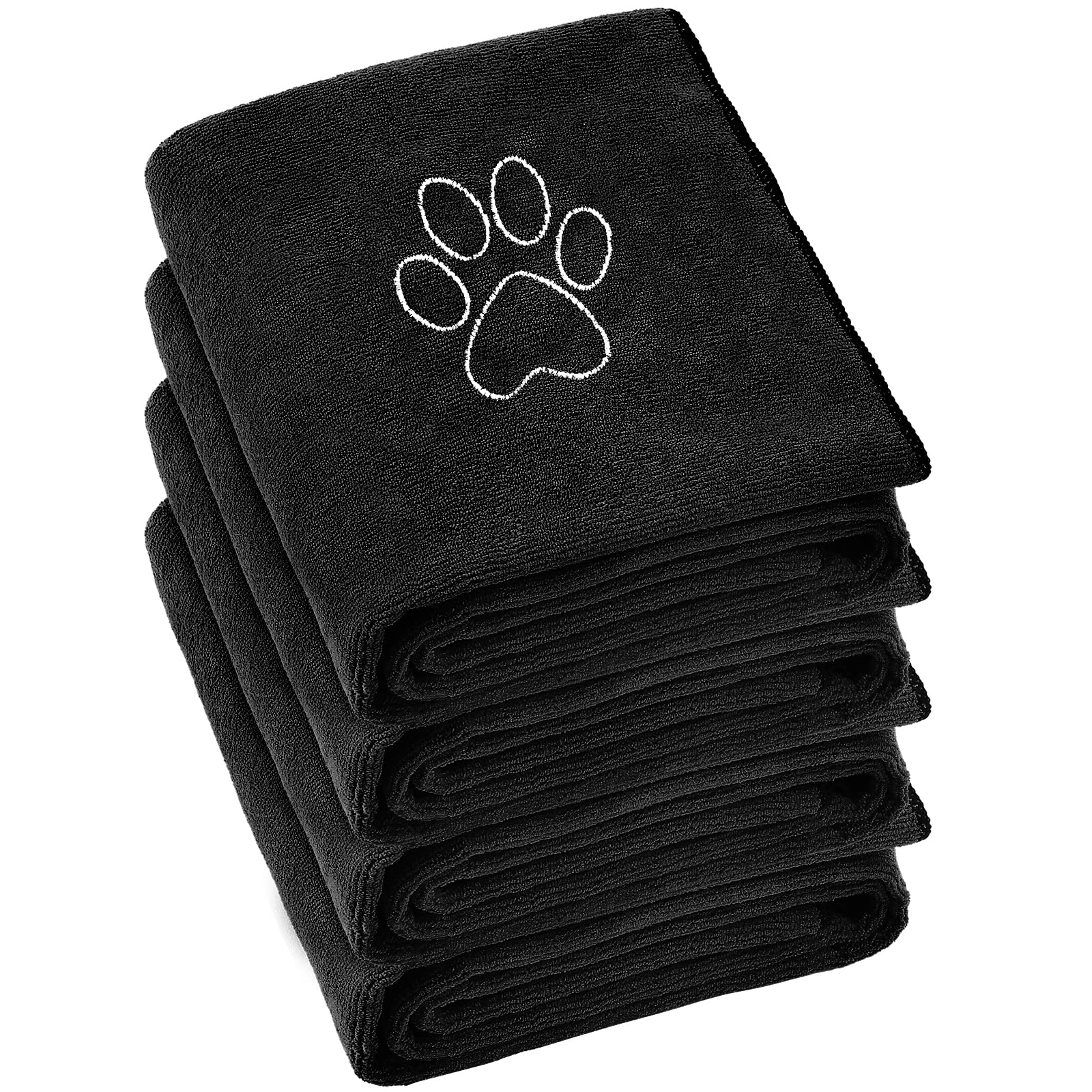 Chumia dog towels paw embroidery closeup for durable post-bath care