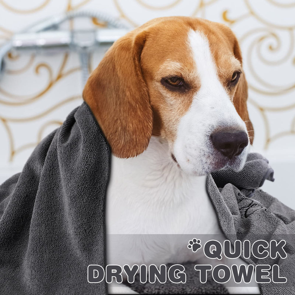 Chumia towel embroidery paw detail highlights durable grooming accessory