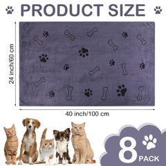 Chumia dog towel with footprint and bone design for bath time
