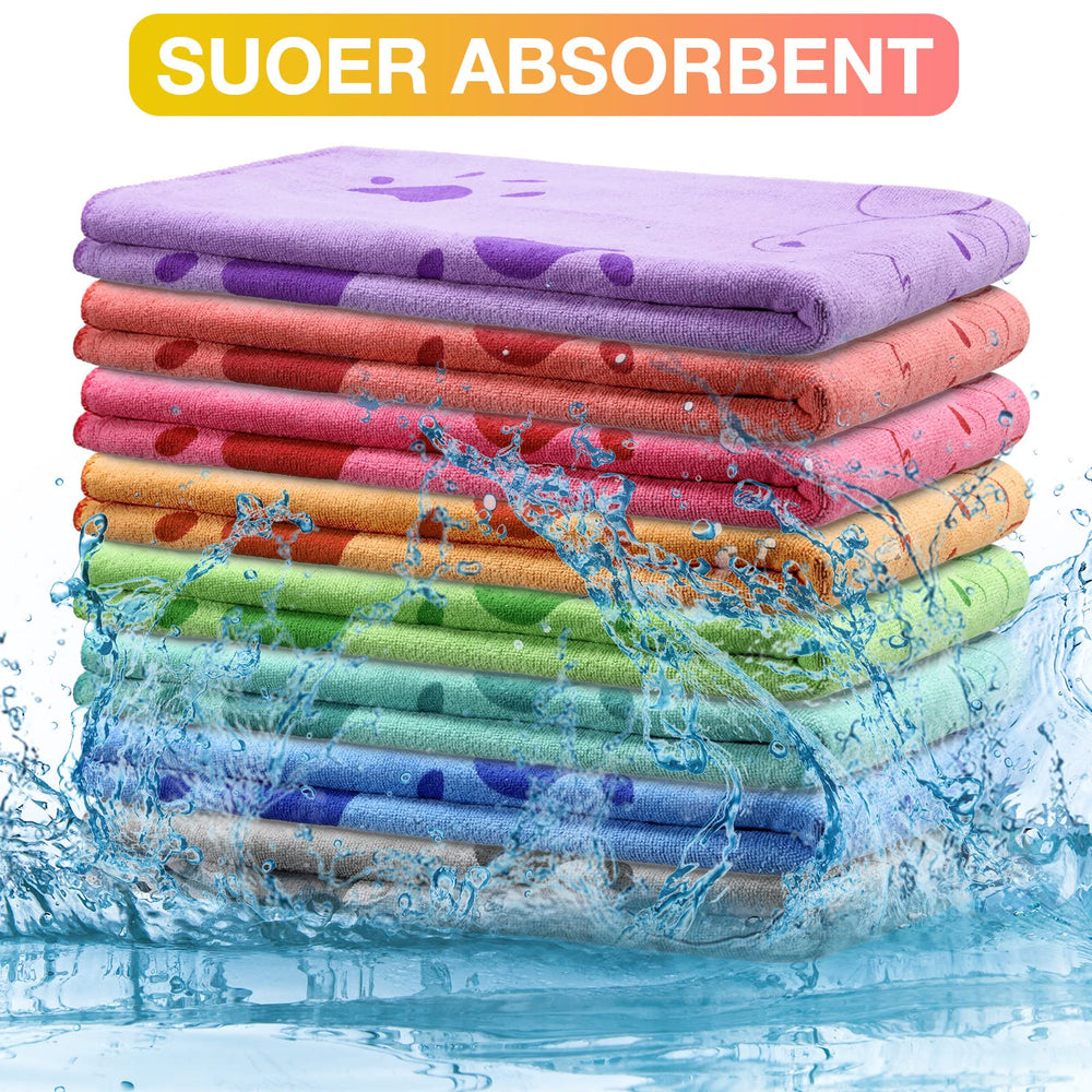 Chumia paw-pattern design on dog towel adds cuteness and comfort during drying.