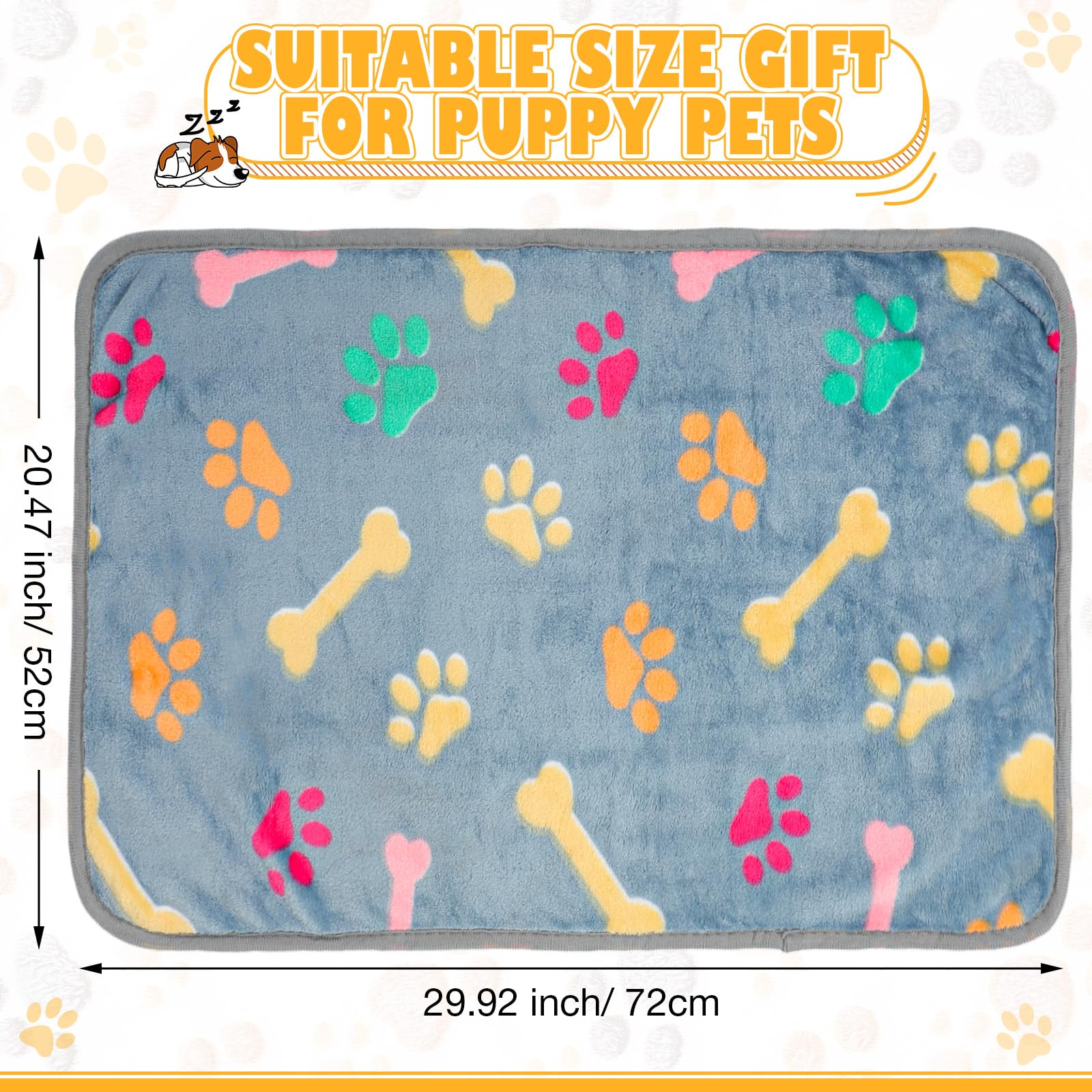 Chumia fleece pet blanket with paws pattern for playful comfort and decor