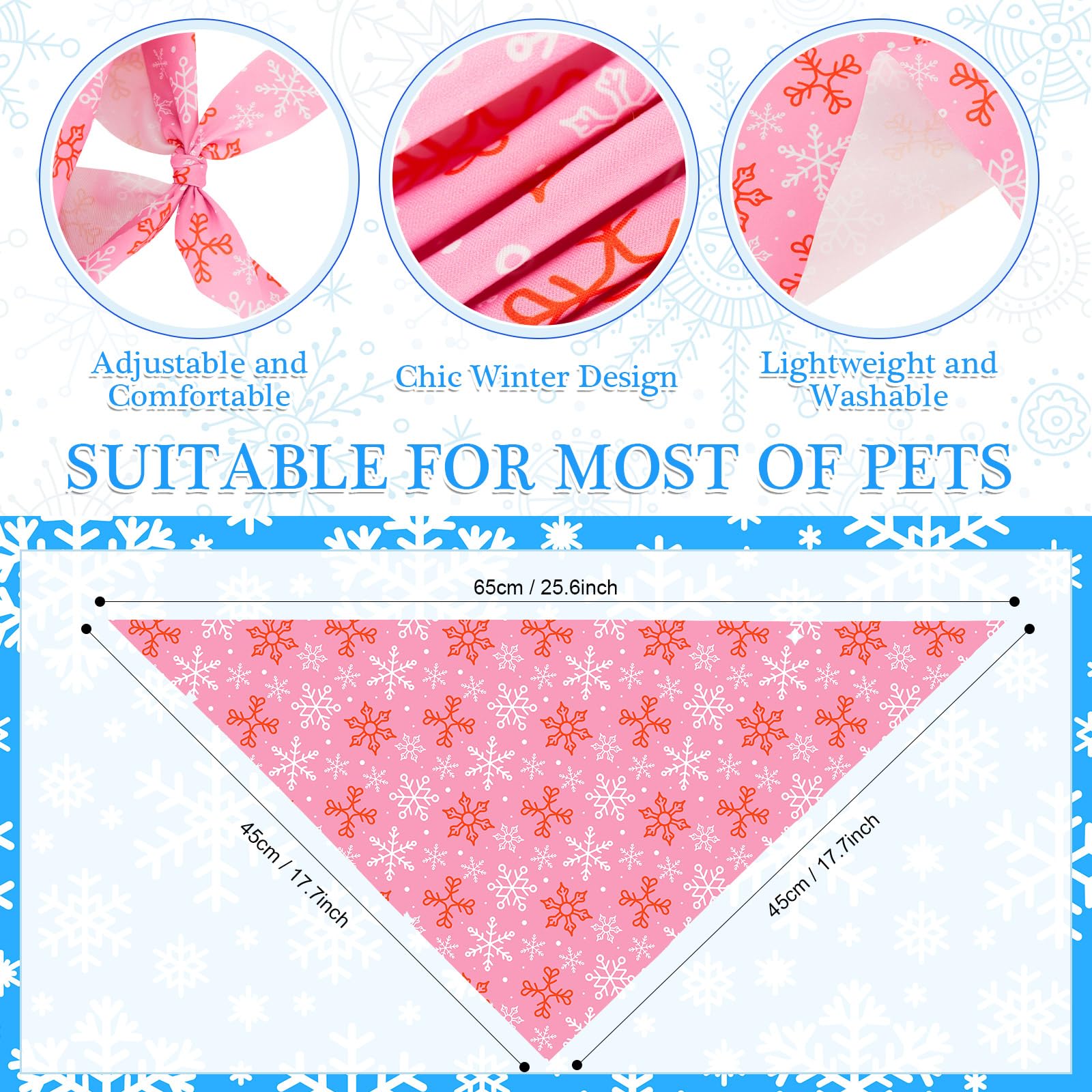 Chunful adjustable triangle dog bandana in soft polyester for comfy wear.