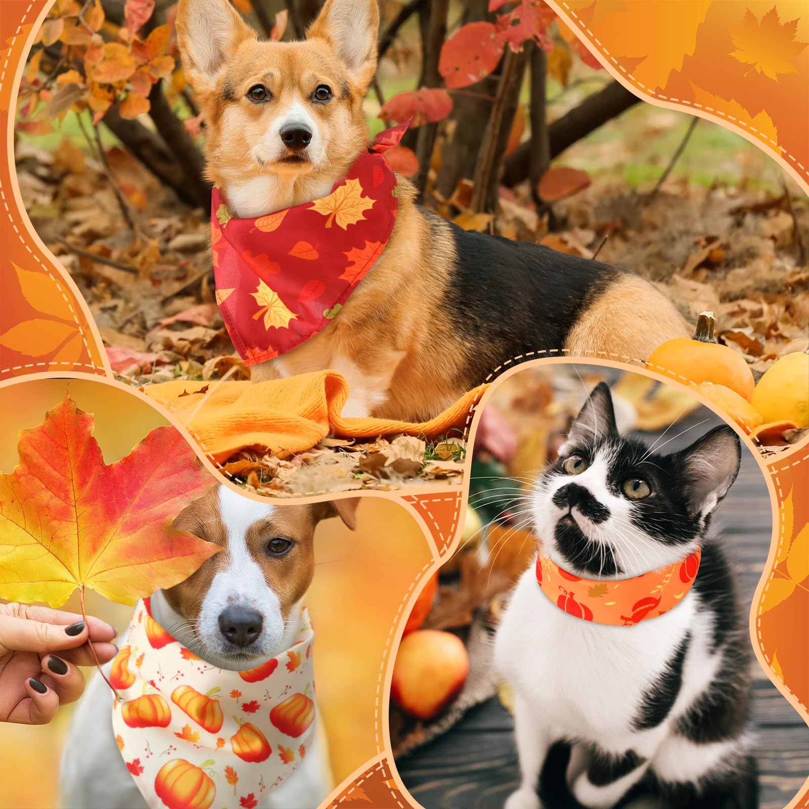 Chunful adjustable triangle dog scarf for secure fit.