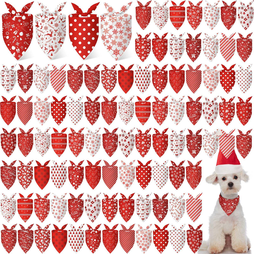 Chunful Christmas dog bandanas bulk pack shows Santa pattern for festive pet photos
