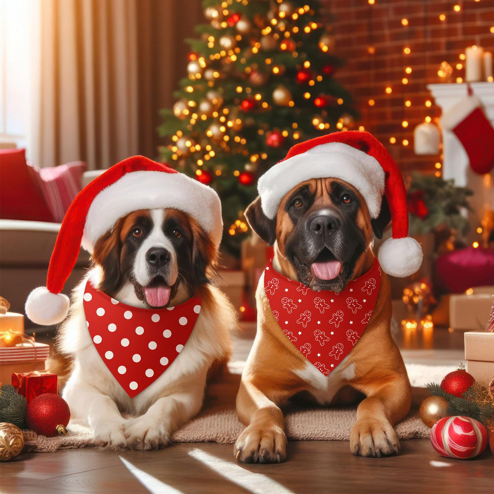 Chunful christmas dog bandanas red and white triangle style for adorable party-ready looks