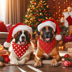 Chunful christmas dog bandanas red and white triangle style for adorable party-ready looks