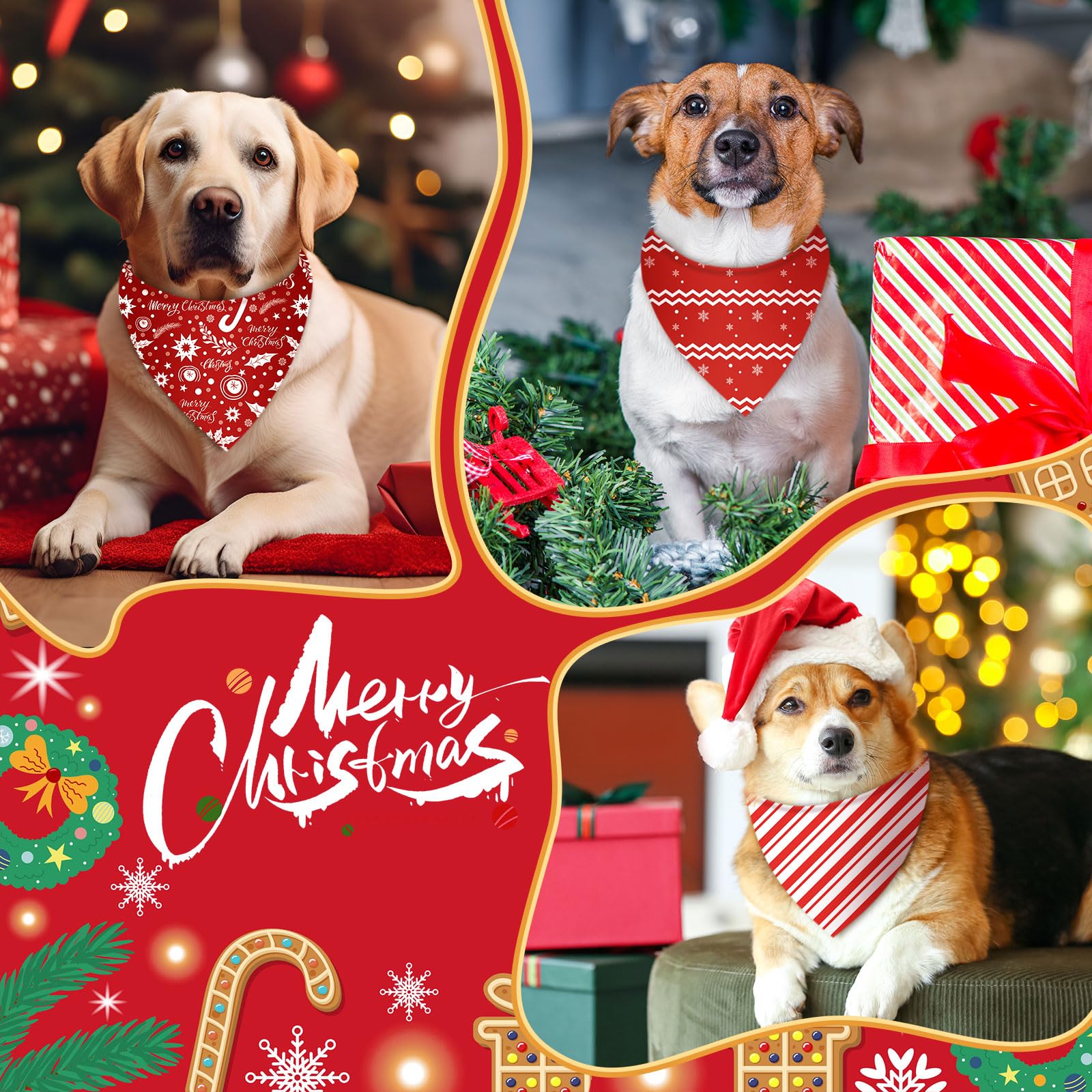 Chunful 100-piece set showcased on dogs during holidays for standout holiday decor