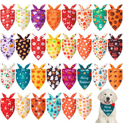 Chunful holiday dog bandanas pack with 30 designs for festive pet styling
