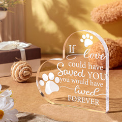 Chunful pet memorial freestanding heart sits upright for simple table display