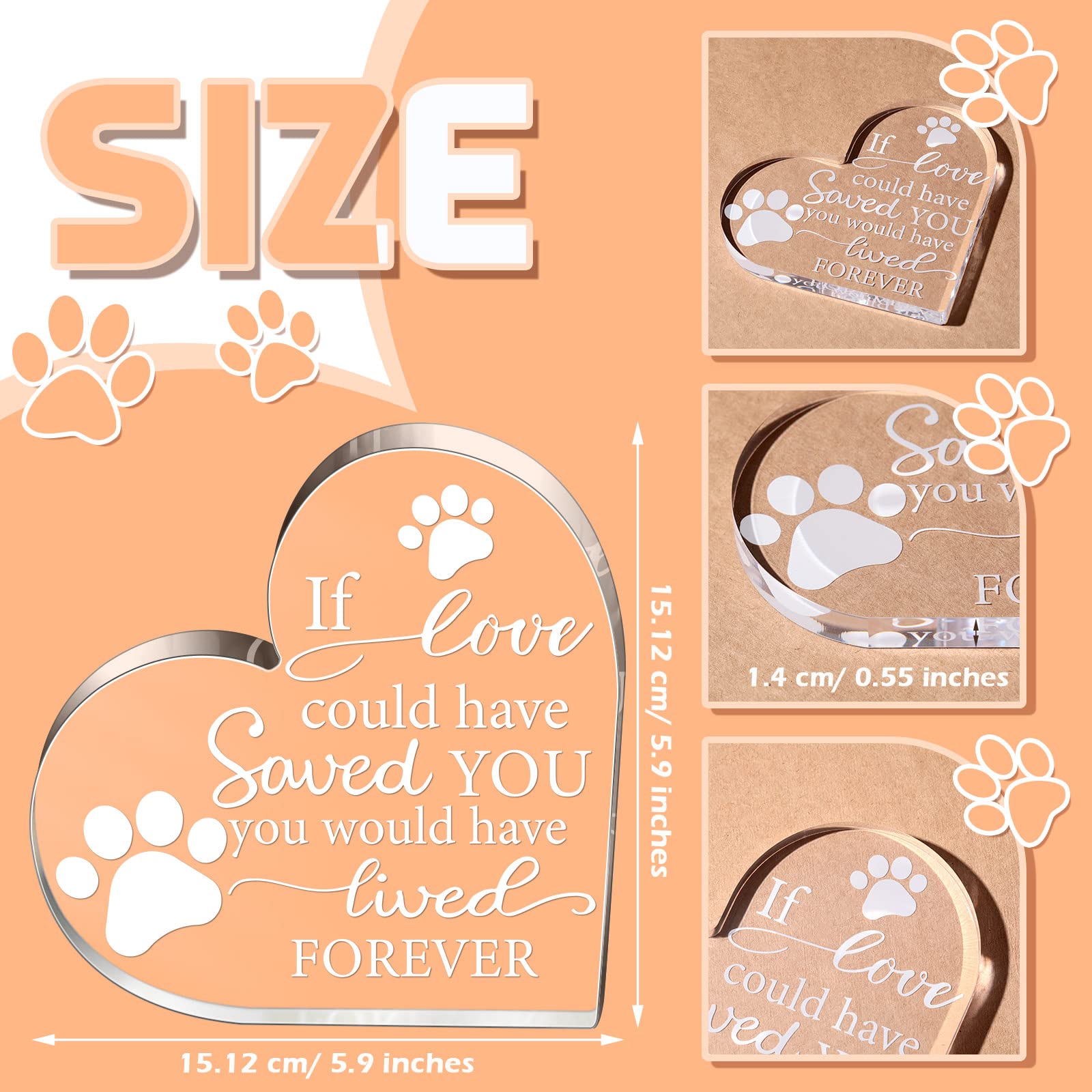 Chunful pet memorial heart size shows a compact, display-ready keepsake