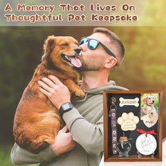 Chunful shadow box with engraved tags bone heart paw detail