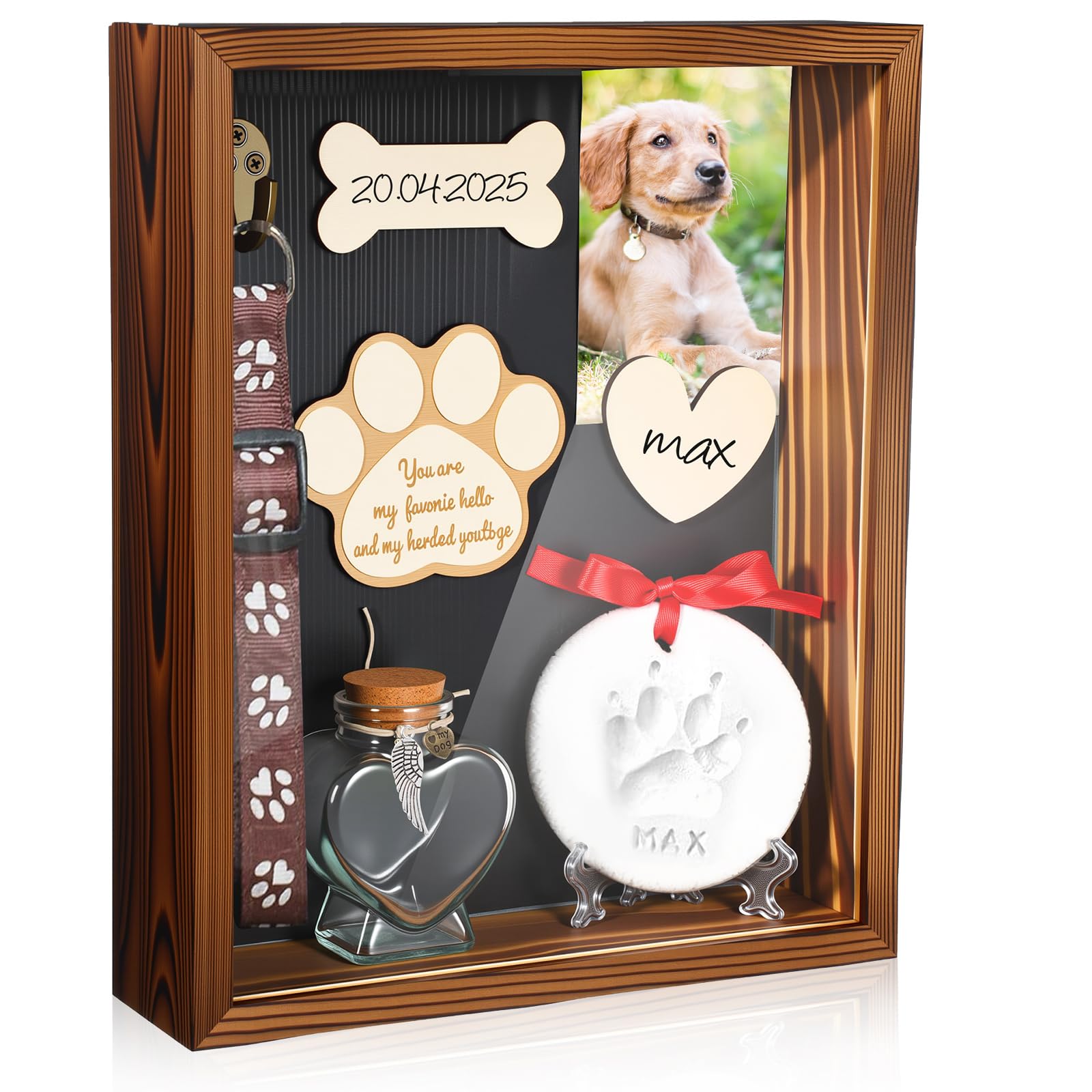Chunful pet memorial shadow box front view ready for lasting memories