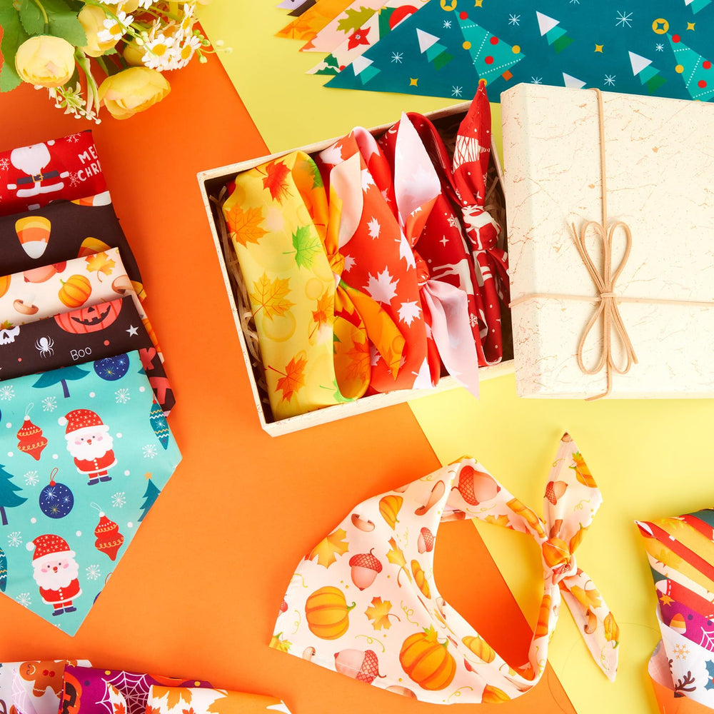 Chunful pumpkin and maple leaf bandana for autumn adventures